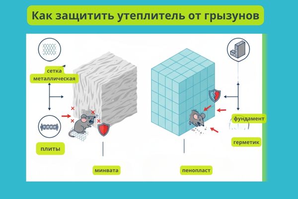 Как надежно защитить утеплитель от нашествия грызунов фото